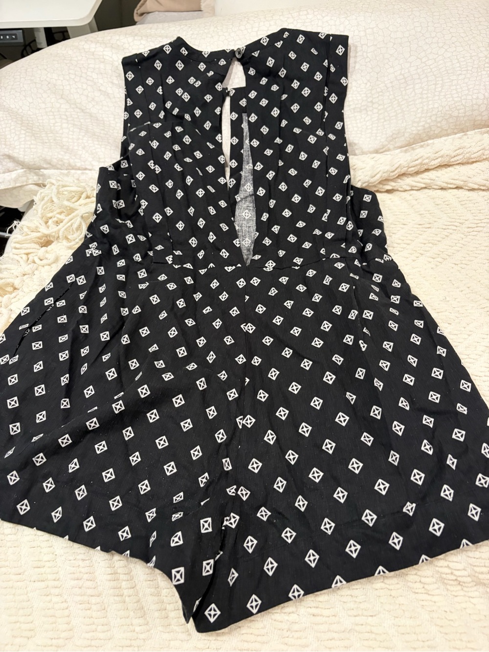 Free People Black and White Printed Skort